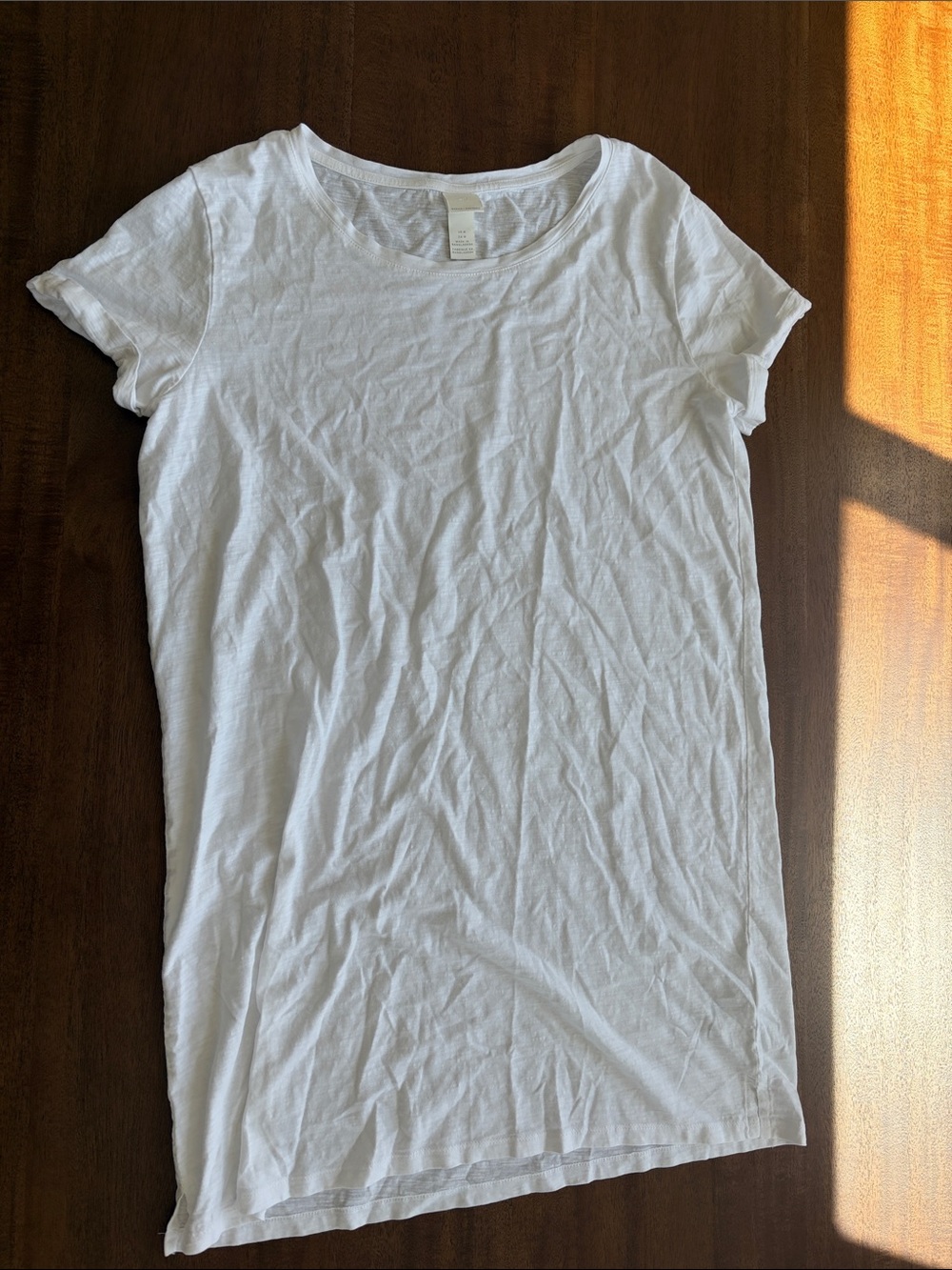 H&M White Short Sleeve Tee Mini Dress